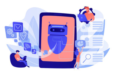 Natural language processing concept vector illustration.