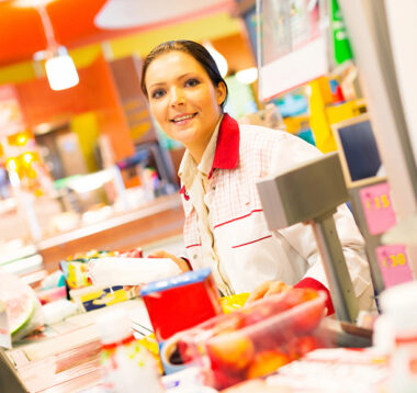 Sales Clerk In The Supermarket