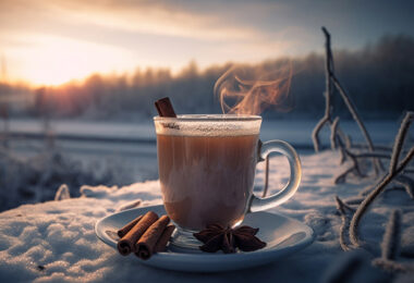 Hot chocolate warms winter with sweet refreshment generated by AI